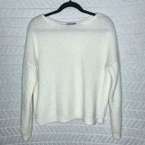 ASOS Open Knit Sweater Long Sleeve Pullover Boat Neck White - 4